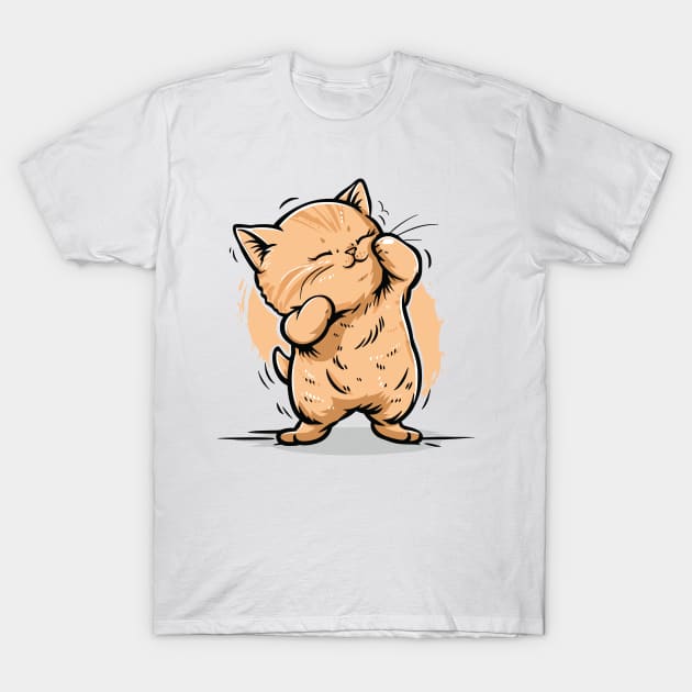 Cute Kitten Dancing T-Shirt by Mad Swell Designs